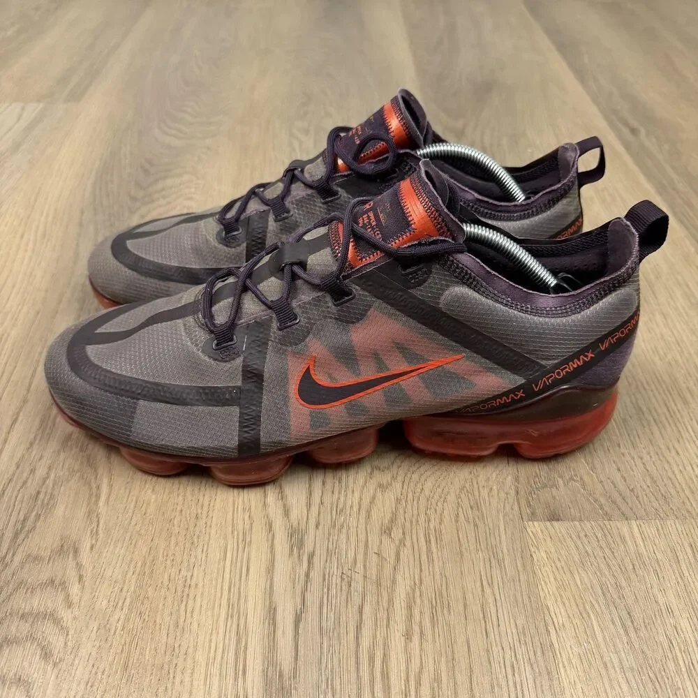Nike Air VaporMax 2019 Shoes Mens Size 13 Gray Orange Running AR6631-601